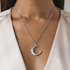 Royal Fashion Royal Fashion stříbrný rhodiovaný náhrdelník Měsíc s drahokamem Moonstonem GU-DR22122N-SILVER-MOONSTONE