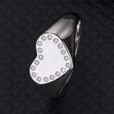 Royal Fashion stříbrný rhodiovaný prsten Třpytivé srdce HA-YJJZ011-SILVER Velikost: 8 (EU: 57-58)