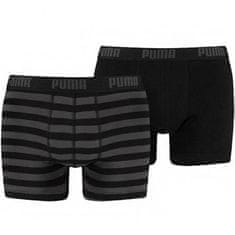 Puma Pánské boxerky Stripe 1515 2Pack 591015001 200 Black/grey - Puma S