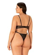 Obsessive Elegantní body Tienesy teddy 2XL/3XL - Obsessive černá 2XL/3XL