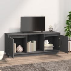 Greatstore TV skříňka šedá 110,5 x 35 x 44 cm masivní borové dřevo