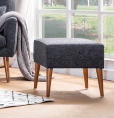 Atelier Del Sofa Taburet Zeni Puf - Dark Grey, Tmavá Šedá