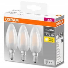 Osram LED žárovka E14 4,5W = 40W 2700K SVÍČKY OSRAM 3PAK