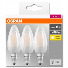 Osram LED žárovka E14 4,5W = 40W 2700K SVÍČKY OSRAM 3PAK