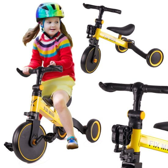 shumee Tříkolka Trike Fix Mini 3 v 1 se žlutými pedály