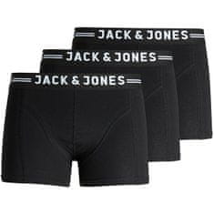 Jack&Jones 3 PACK - pánské boxerky SENSE 12081832 Black Black waistband (Velikost S)