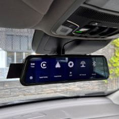 CARCLEVER Monitor 9,66 s Apple CarPlay, Android auto, Bluetooth, Dual DVR v zrcátku pro montáž na zrcátko (ds-966caDVR)