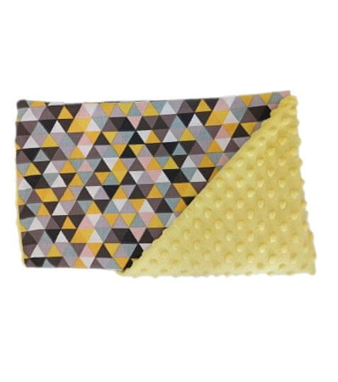 ShopTex Dětská deka minky trojúhelníky žluté 80 x 98 cm