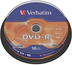 Verbatim DVD-R General 16x 4,7GB spindl 10ks