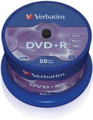 Verbatim DVD+R 16x 4,7GB spindl 50ks