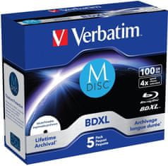 Verbatim BD-R, 4x, 100GB, jewel 5 ks