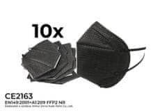 TRIUMF respirátor FFP2, černý, 10 ks - NR EN149:2001+A1:2009 CE2163