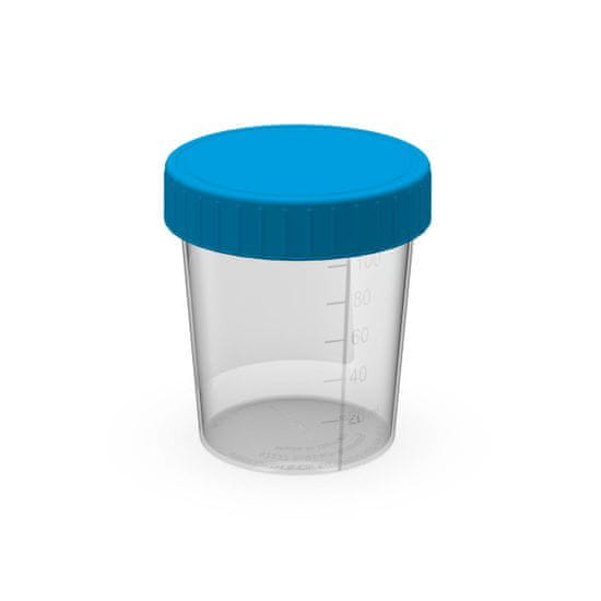 Elasto Sběrný kelímek pro kloktací test na covid, Transparentní/Světle Modrá (antibakteriální)