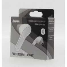 Hama Bluetooth sluchátka Freedom Light, pecky, nabíjecí pouzdro, bílá