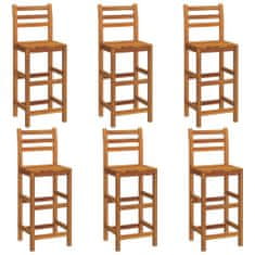 Vidaxl Barové stoličky 6 ks masivní akáciové dřevo