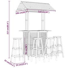 Vidaxl 5dílný zahradní barový set masivní akáciové dřevo