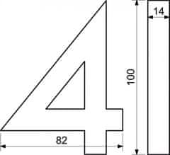 Richter Czech Domovní číslo RN.100LV.4.AL.C.3D