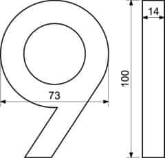 Richter Czech Domovní číslo RN.100LV.9.AL.C.3D