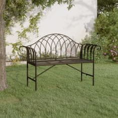 Greatstore 2místná zahradní lavice 128 cm černá ocel