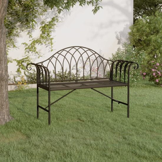 Greatstore 2místná zahradní lavice 128 cm černá ocel