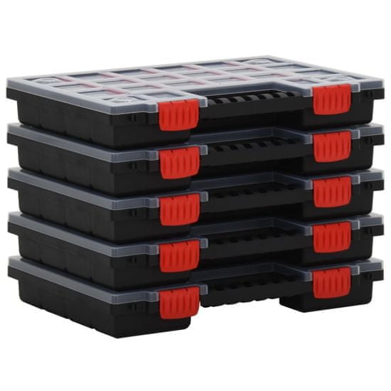 Greatstore Organizéry na součástky 5 ks 34,5 x 25 x 5 cm polypropylen