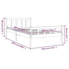 shumee Rám postele masivní dřevo 100 x 200 cm