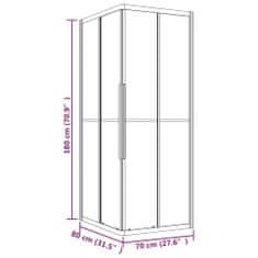 Vidaxl Sprchový kout mléčné ESG 80 x 70 x 180 cm