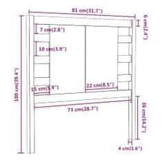 Vidaxl Čelo postele 81 x 4 x 100 cm masivní borovice