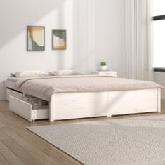 shumee Rám postele se zásuvkami bílý 135 x 190 cm Double
