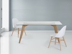 Beliani Jídelní stůl se skleněným povrchem 180 cm HUDSON