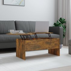 Greatstore Konferenční stolek kouřový dub 102x50,5x46,5cm kompozitní dřevo