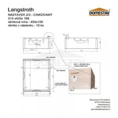 Bioúly Včelí nástavek cinkovaný Langstroth 2/3 - 169 mm, Borovice vejmutovka