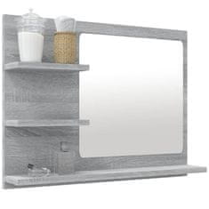 Greatstore Koupelnové zrcadlo šedé sonoma 60x10,5x45 cm kompozitní dřevo