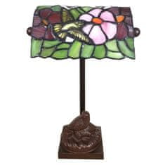 Clayre & Eef Stolní lampa Tiffany BIRD 5LL-6008