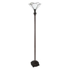 Clayre & Eef Stojací lampa Tiffany THE WHITE FLOWER 5LL-6219