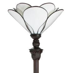 Clayre & Eef Stojací lampa Tiffany THE WHITE FLOWER 5LL-6219