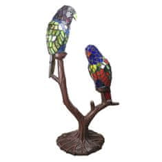 Clayre & Eef Dekorativní stolní lampa Tiffany TWO PARROTS 5LL-6017