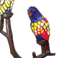 Clayre & Eef Dekorativní stolní lampa Tiffany TWO PARROTS 5LL-6017