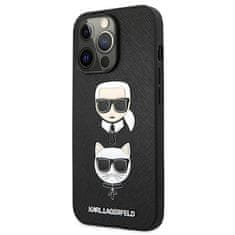 Karl Lagerfeld Kryt Karl Lagerfeld KLHCP13LSAKICKCBK Apple iPhone 13 Pro black book Saffiano Karl & Choupette