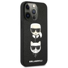 Karl Lagerfeld Kryt Karl Lagerfeld KLHCP13LSAKICKCBK Apple iPhone 13 Pro black book Saffiano Karl & Choupette