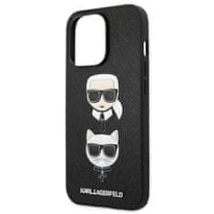 Karl Lagerfeld Kryt Karl Lagerfeld KLHCP13LSAKICKCBK Apple iPhone 13 Pro black book Saffiano Karl & Choupette