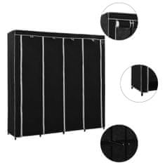 Petromila Wardrobe with 4 Compartments Black 175x45x170 cm