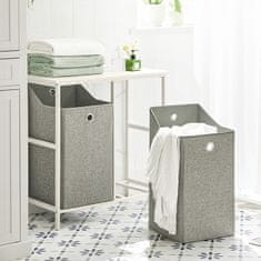 SoBuy SoBuy BZR57-W Skříňka do koupelny Lněná skříň, sáčky na prádlo, koupelnový nábytek, světle šedá