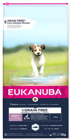 Eukanuba Puppy & Junior Small & Medium Grain Free Ocean Fish 12 kg