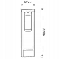 Polux Venkovní zahradní svítidlo LED E27 SPECTRA 50cm Černá