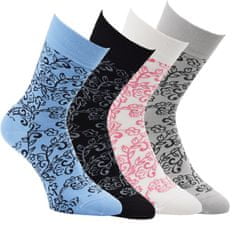 RS dámské vzorované bambusové ponožky bez gumiček 6102622 4-pack, 39-42