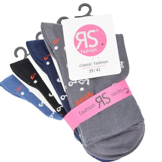 RS dámské bavlněné vzorované ponožky bez gumiček 6101221 4-pack