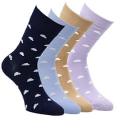 RS dámské bavlněné vzorované elastické ponožky obláčky 6101722 4-pack, 39-42
