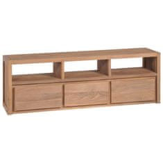 Greatstore TV stolek masivní teak s přírodním povrchem 120 x 30 x 40 cm