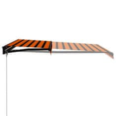 Vidaxl Ručně zatahovací markýza LED světlo 300x250 cm oranžová a hnědá